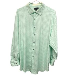 Alfani Shirt Regular Fit XL Mint Green with small black ring print